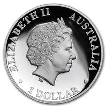 Load image into Gallery viewer, 2018 P Australian Silver Kangaroo Uncirculated With Yellow Kangaroo On Box 1oz .9999 Fine Silver Coins Sealed Monster Box of 250
