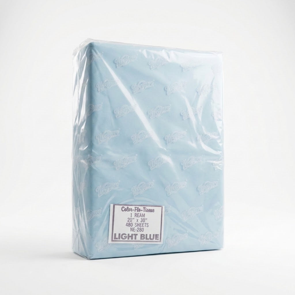 Wrapture Color-Flo Light Blue Tissue Paper 1 Ream 480 Sheets 20 X 30 New In Plastic