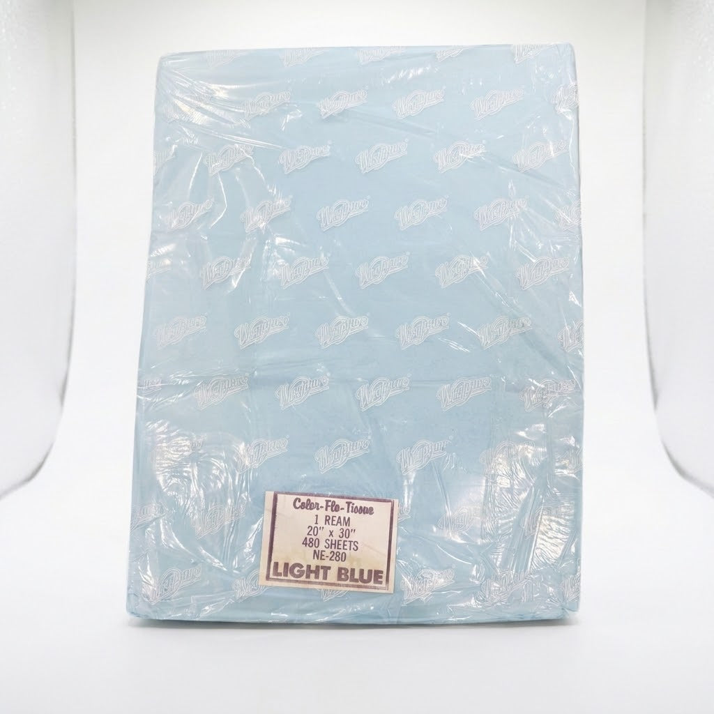 Wrapture Color-Flo Light Blue Tissue Paper 1 Ream 480 Sheets 20 X 30 New In Plastic