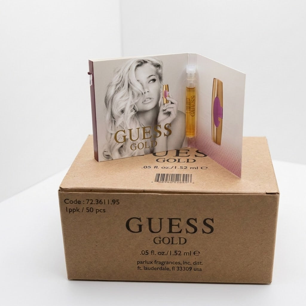 Guess Gold By Guess Carded Vials .05oz EDP Splash Qty 50 Plus Free Full Purse Sprayer