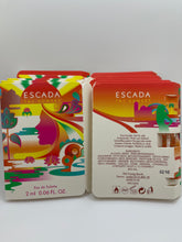 Load image into Gallery viewer, Taj Sunset Eau de Toilette Vials 2ml By Escada Discontinued Qty 300 Case New Carded
