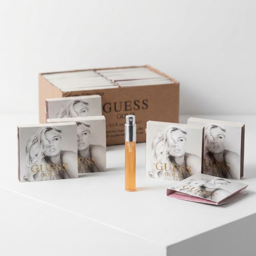 Guess Gold By Guess Carded Vials .05oz EDP Splash Qty 50 Plus Free Full Purse Sprayer